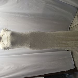 Unbrand off white women long formal dress size 3/4